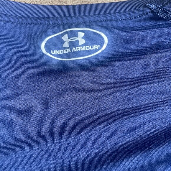 Under Armour HeatGear Navy Blue T-Shirt - Picture 5 of 9